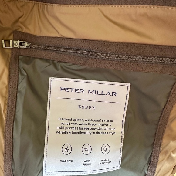 Peter Millar Essex Quilted Travel Vest Khaki Color Size Medium - Picture 8 of 9